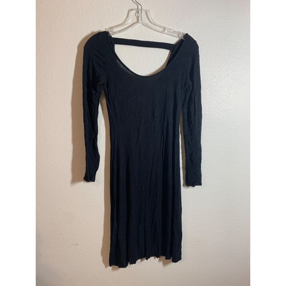 Soprano Casual Long Sleeve Dress Womens Size Small Black AC9